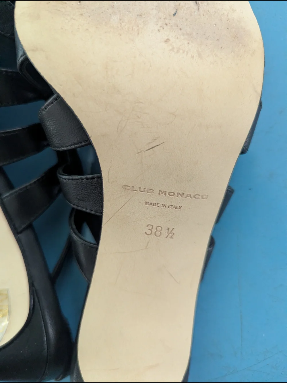 Club Monaco Black Pointed Slingback Heels with Strappy Side Detail